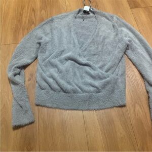 Banana Republic Soft Gray V-Neck Sweater